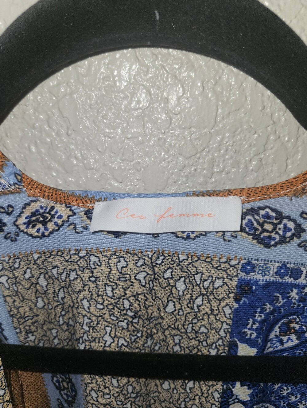 💙🧡💛NWOT Ces Femme "Patchwork Print Open Front Kimono" Sz Med-Oversized💛🧡💙 - Picture 3 of 11